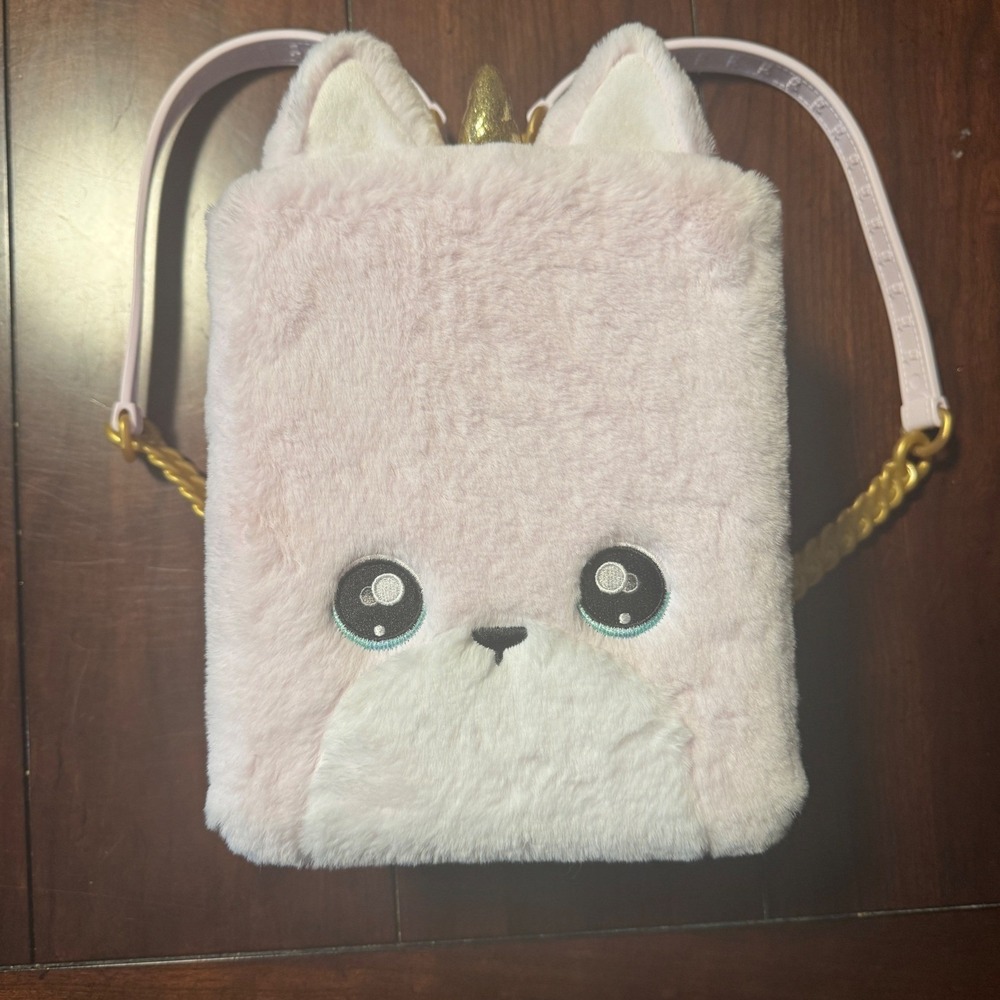 Na! Na! Na! Surprise Pink Fuzzy‎ Unicorn Plush Purse Shoulder Bag Girls Kids